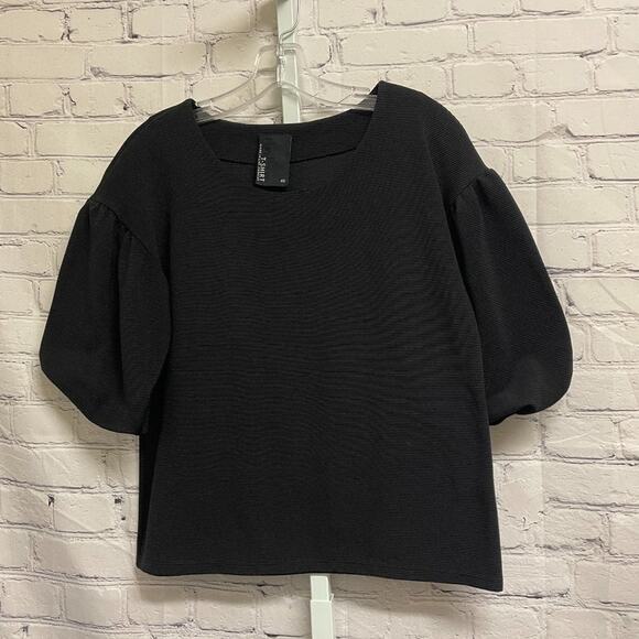 ANTHROPOLOGIE - DOLAN - Black Puff Sleeve Blouse - Picture 7 of 10